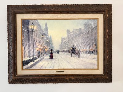 Robert Girrard 'Winter's Dusk' Framed Canvas