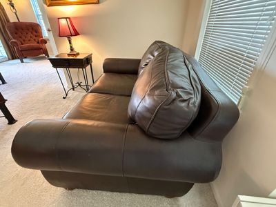 Oskar Huber Leather Loveseat