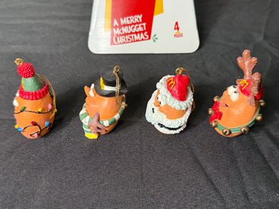 McDonald's Collectibles Lot with Ronald McDonald Figurine & McNugget Ornaments