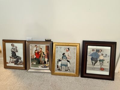 Group of Four Framed Norman Rockwell Prints