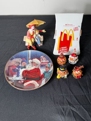 McDonald's Collectibles Lot with Ronald McDonald Figurine & McNugget Ornaments