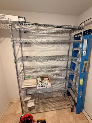 Heavy Duty 5-Shelf Chrome Wire Shelving Unit on Casters