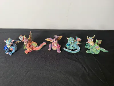 Collection of 13 Mood Dragons Figurines by TF&M