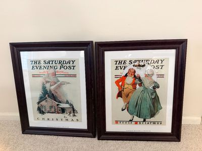 Pair of Framed Norman Rockwell Saturday Evening Post Prints
