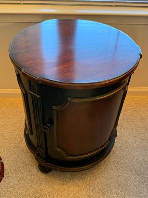 Round Wooden Accent Cabinet