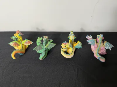 Collection of 13 Mood Dragons Figurines by TF&M
