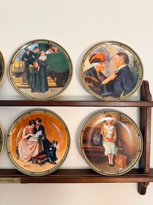 Norman Rockwell's American Dream Plate Collection with Rack