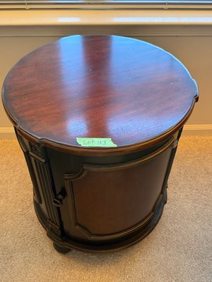 Round Wooden Accent Cabinet