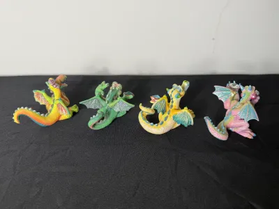 Collection of 13 Mood Dragons Figurines by TF&M