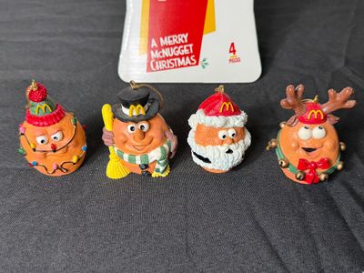 McDonald's Collectibles Lot with Ronald McDonald Figurine & McNugget Ornaments