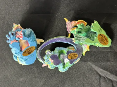 Collection of 13 Mood Dragons Figurines by TF&M