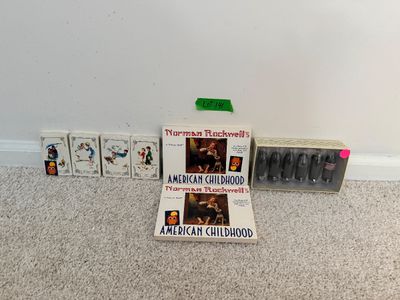 Norman Rockwell Postcard Books and Coca-Cola Miniature Bottles