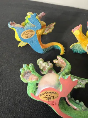 Collection of 13 Mood Dragons Figurines by TF&M
