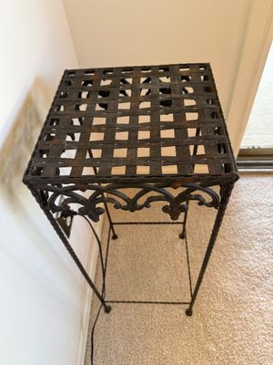 Wrought Iron Pedestal Plant Stand
