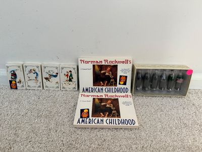 Norman Rockwell Postcard Books and Coca-Cola Miniature Bottles