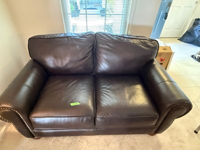 Oskar Huber Leather Loveseat