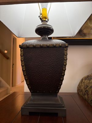 Faux Leather Studded Table Lamp