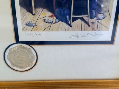 Pair of Framed Emmett Kelly Clown Prints by Leigh Jones