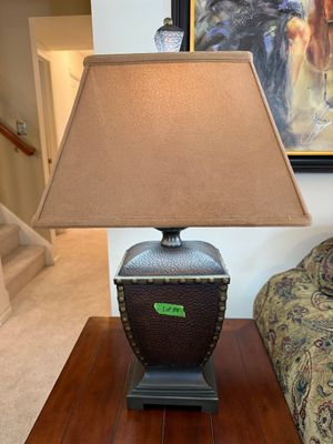 Faux Leather Studded Table Lamp