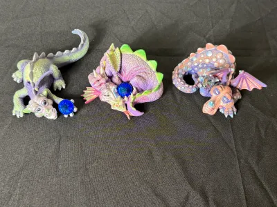 Collection of 13 Mood Dragons Figurines by TF&M