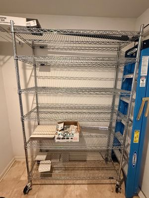 Heavy Duty 5-Shelf Chrome Wire Shelving Unit on Casters