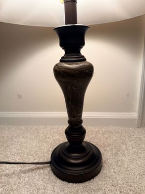 Traditional Faux Marble and Bronze Table Lamp