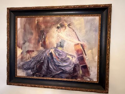 Anna Razumovskaya 'Intermission 2' Signed Mixed Medium Canvas
