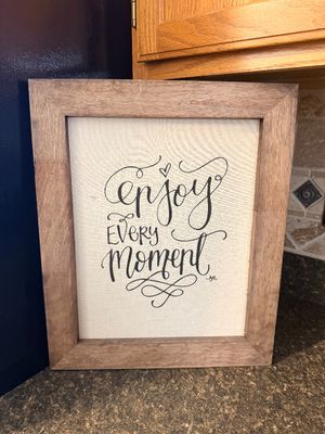 'Enjoy Every Moment' Framed Canvas Wall Art