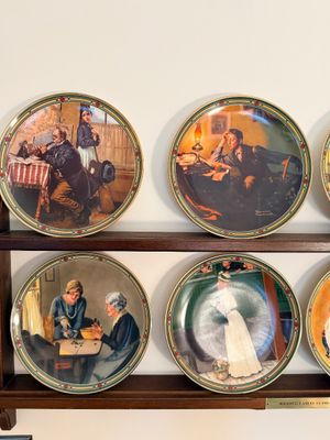 Norman Rockwell's American Dream Plate Collection with Rack