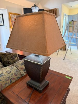 Faux Leather Studded Table Lamp