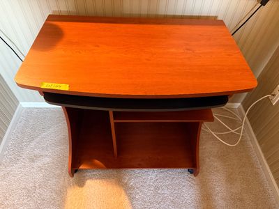 Compact Wooden Computer Desk on Casters