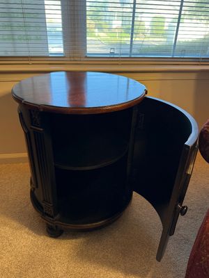 Round Wooden Accent Cabinet