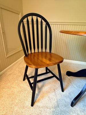 Round Pedestal Dining Table and Two Chairs