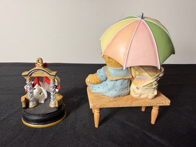 Cherished Teddies Music Box & Comedy/Tragedy Mask Figurine