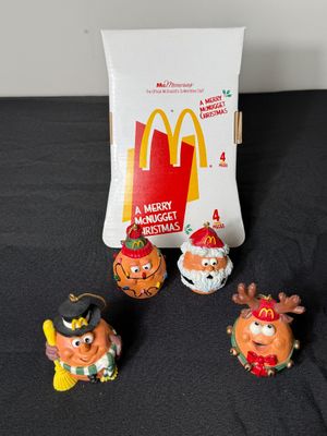 McDonald's Collectibles Lot with Ronald McDonald Figurine & McNugget Ornaments
