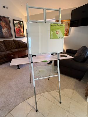 Bob Ross Studio Easel with Palette and Canvas