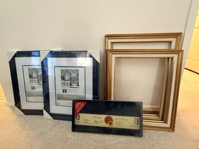 Assorted Picture Frames and Shadow Box