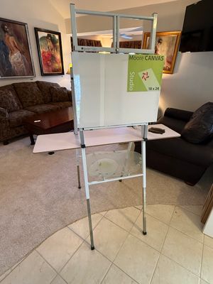 Bob Ross Studio Easel with Palette and Canvas