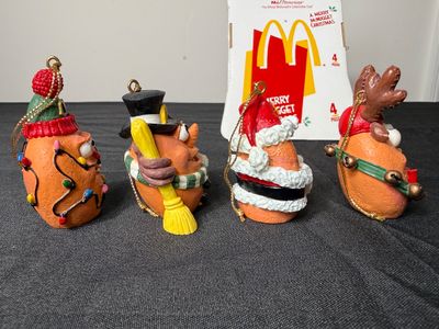McDonald's Collectibles Lot with Ronald McDonald Figurine & McNugget Ornaments