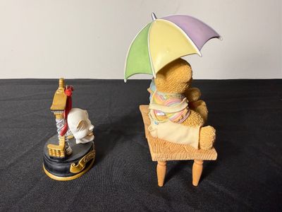 Cherished Teddies Music Box & Comedy/Tragedy Mask Figurine