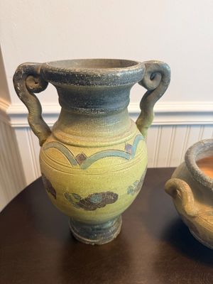 Trio of Rustic Textured Ceramic Vases