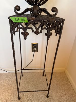 Wrought Iron Pedestal Plant Stand