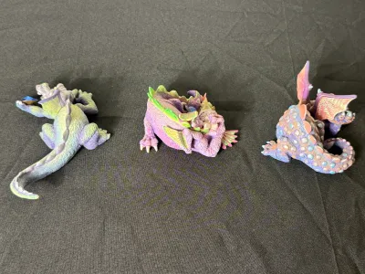 Collection of 13 Mood Dragons Figurines by TF&M