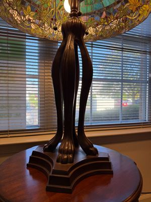 Large Tiffany-Style Stained Glass Table Lamp