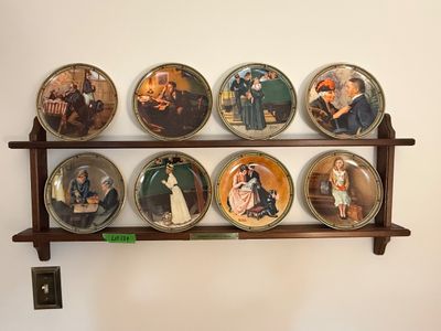 Norman Rockwell's American Dream Plate Collection with Rack