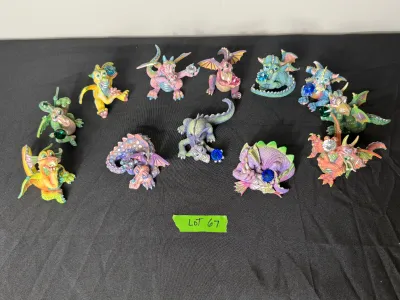 Collection of 13 Mood Dragons Figurines by TF&M
