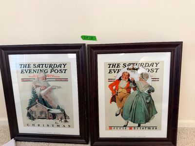 Pair of Framed Norman Rockwell Saturday Evening Post Prints