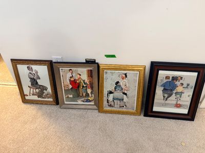 Group of Four Framed Norman Rockwell Prints