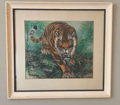 VINTAGE PAINTING OF TIGER