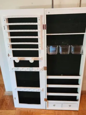 HANGING JEWELRY CABINET WITH MIRRORED FRONT